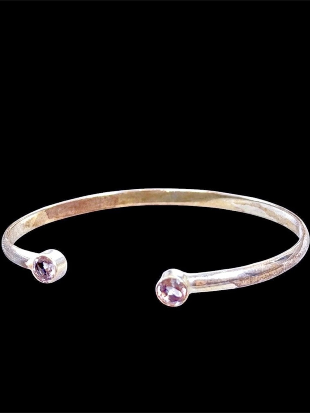 Sterling Silver 925 Deb Guyot Designs Herkimer Diamond Cuff Bangle Bracelet 7”